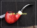 原木手工滤芯烟斗Q08送斗座皮套