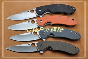 特价~巨力代工钢柄G10蜘蛛Spyderco C156 9CR18MOV刀刃